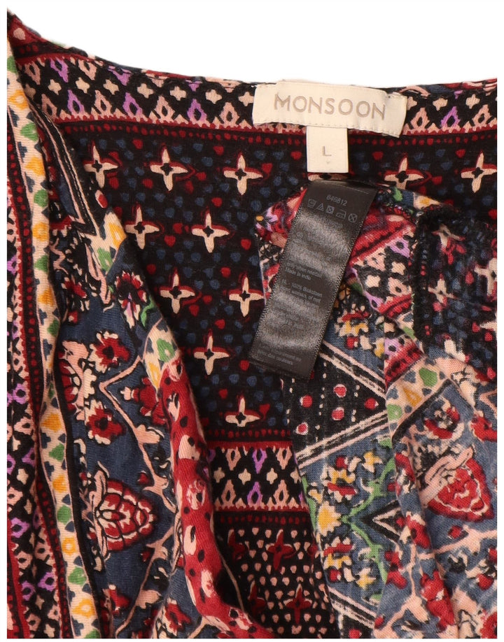 Asymmetrisches Kleid für Damen von Monsoon, Größe 46, Größe M, mehrfarbig, Blumenmuster, Baumwolle