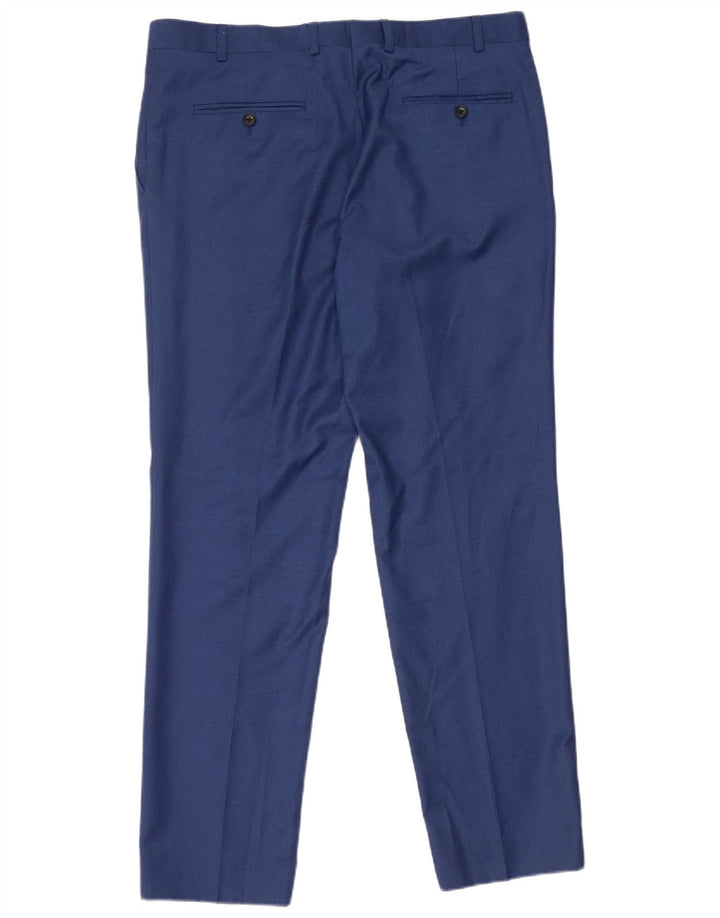 French Connection Herren-Anzughose, gerade, W36, L31, blaue Wolle