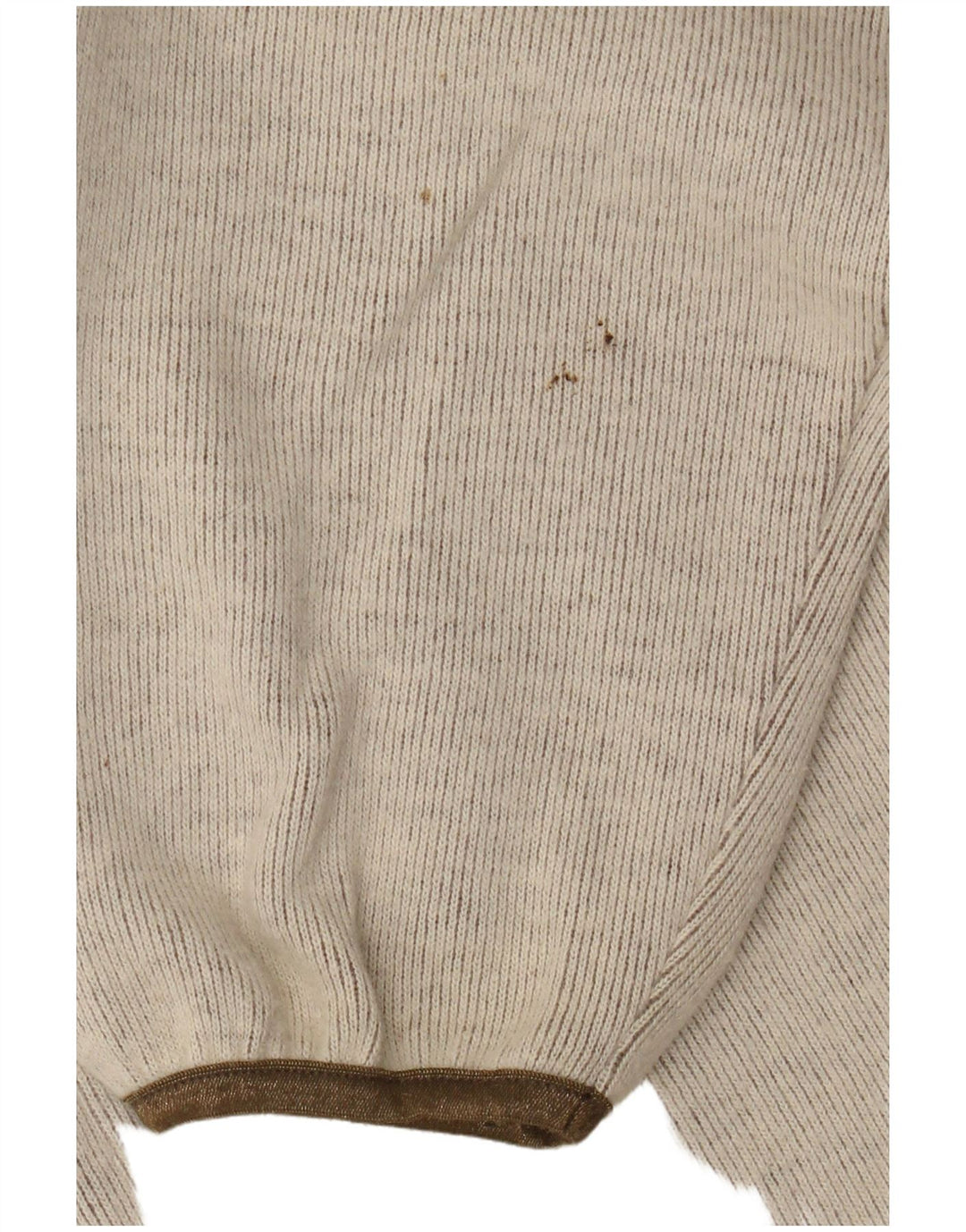 Kappa Herren-Pullover mit Reißverschluss am Hals, große beige gesprenkelte Baumwolle