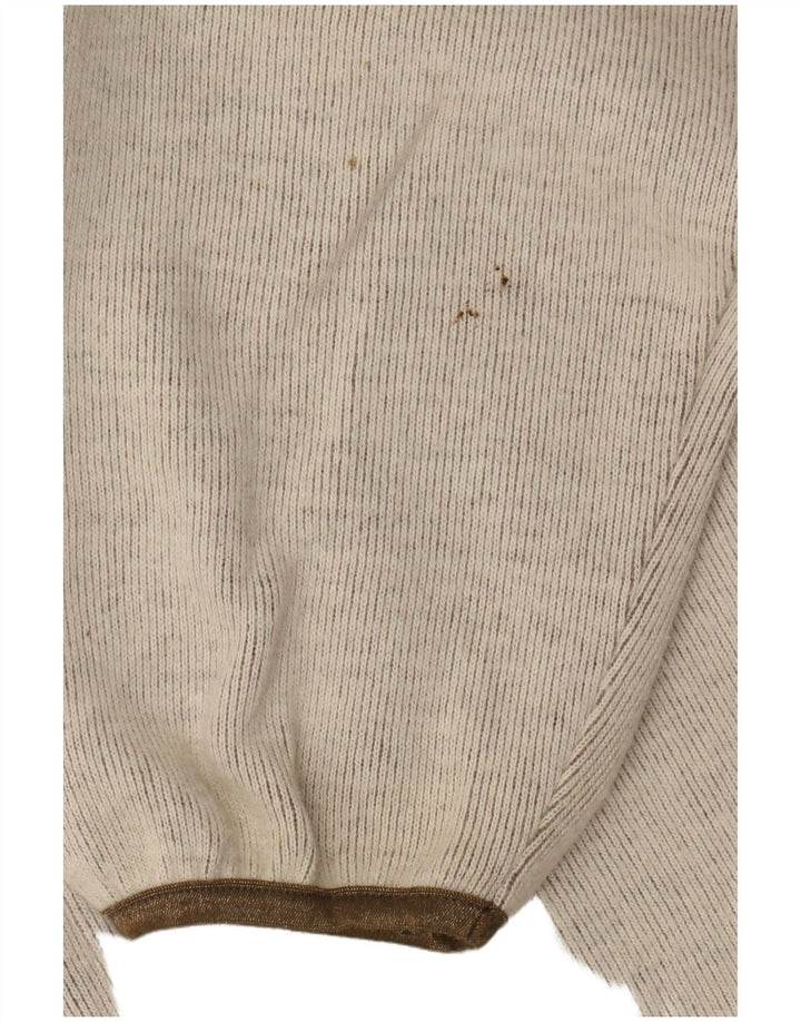 Kappa Herren-Pullover mit Reißverschluss am Hals, große beige gesprenkelte Baumwolle