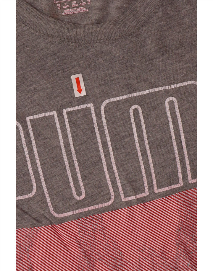 PUMA Herren Grafik-T-Shirt-Oberteil aus mittelgrauer Baumwolle