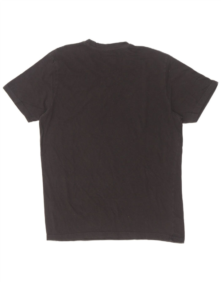 Kappa Herren Grafik-T-Shirt-Oberteil aus mittelschwarzer Baumwolle