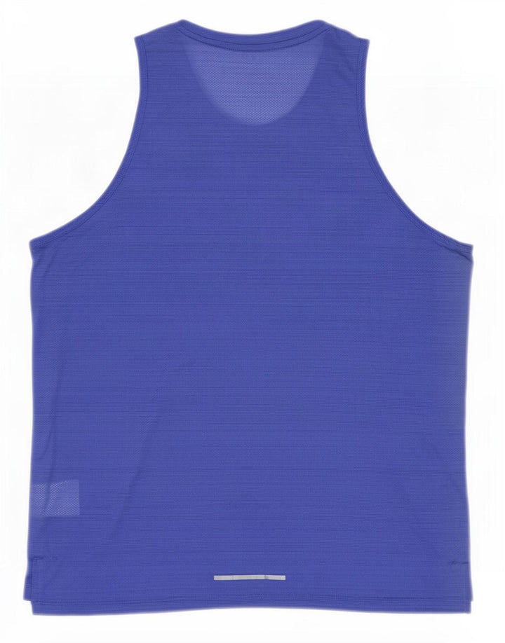 Nike Herren-Dri-Fit-Weste, großes, blaues Nadelstreifen-Polyester