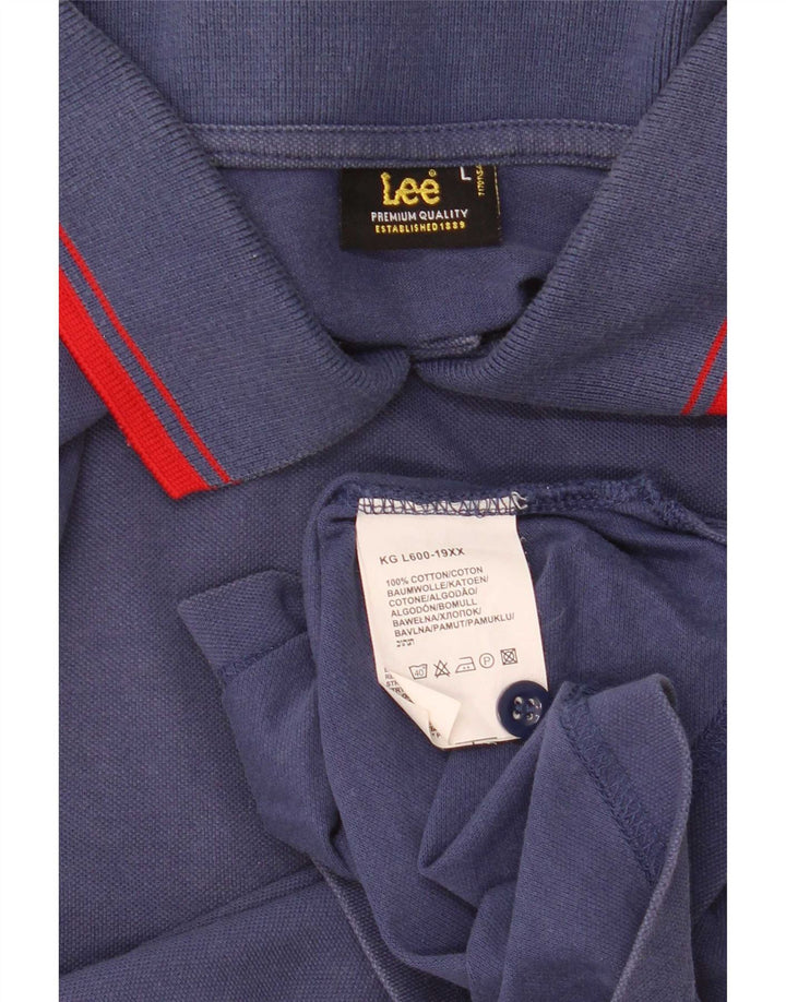Lee Herren-Poloshirt, große blaue Baumwolle