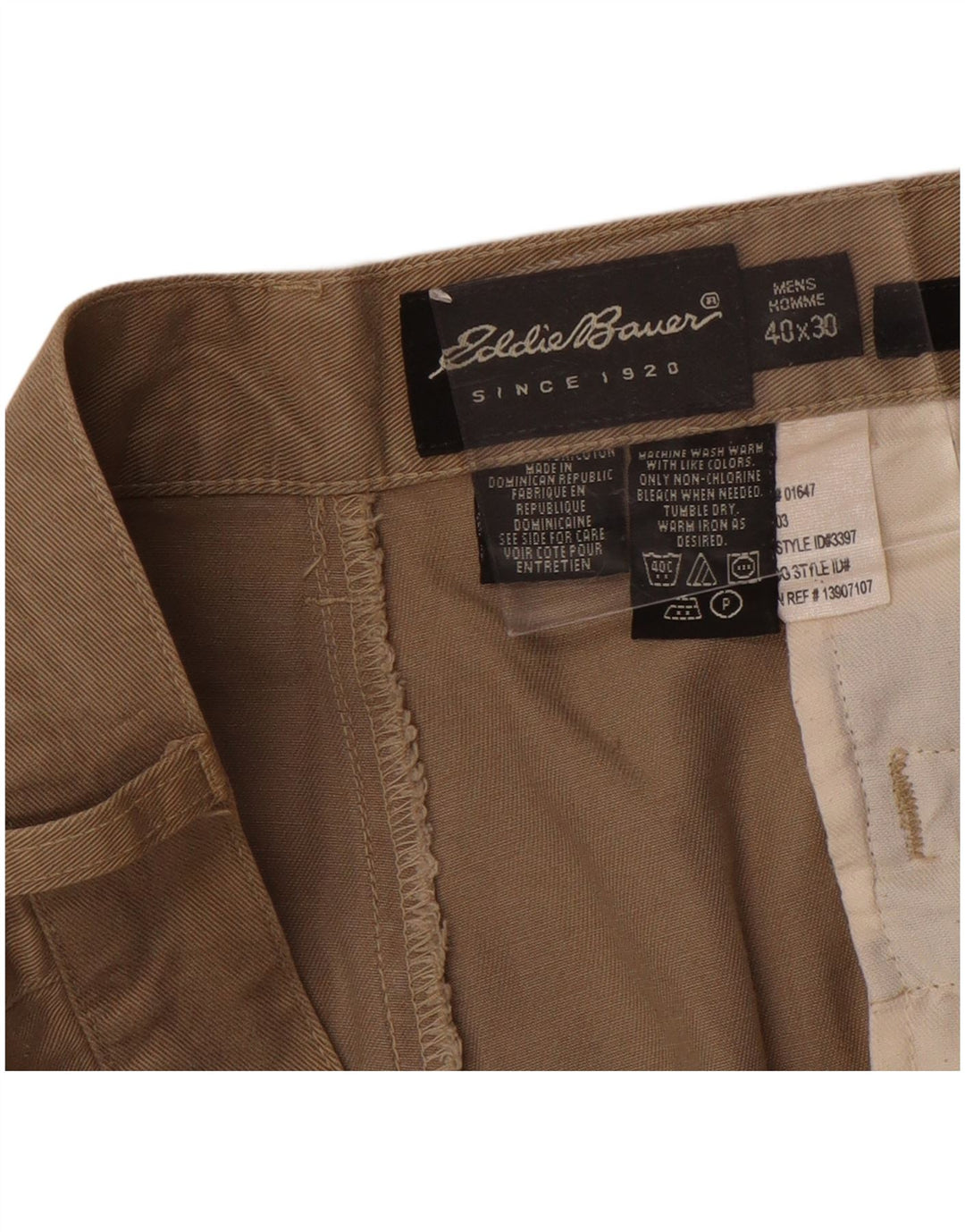 Eddie Bauer Herren Straight Pegged Chinohose W40 L30 Braune Baumwolle