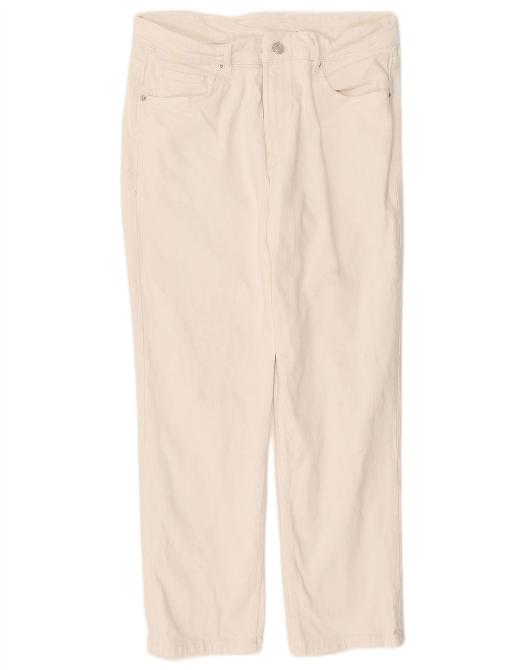 Massimo Dutti Damen Straight Jeans EU 40 Medium W30 L26 Weiße Baumwolle