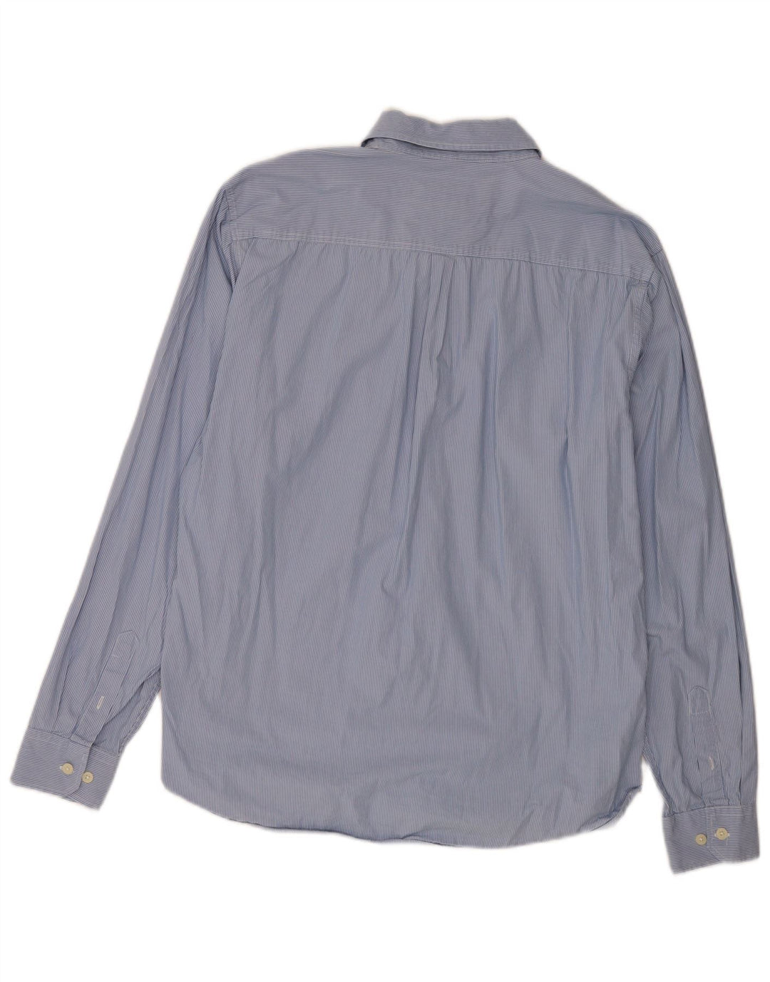 Mistral Herrenhemd XL, blaue Nadelstreifen-Baumwolle