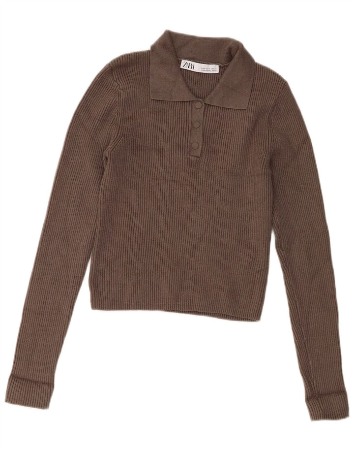 Zara Damen Rollkragenpullover Pullover UK 12 Mittelgraue Viskose