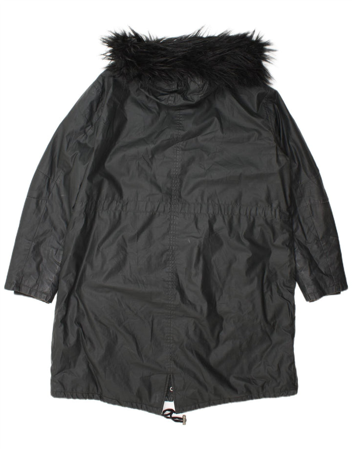 Marks & Spencer Damen Parka mit Kapuze, gewachst, Gr. 14, Grau