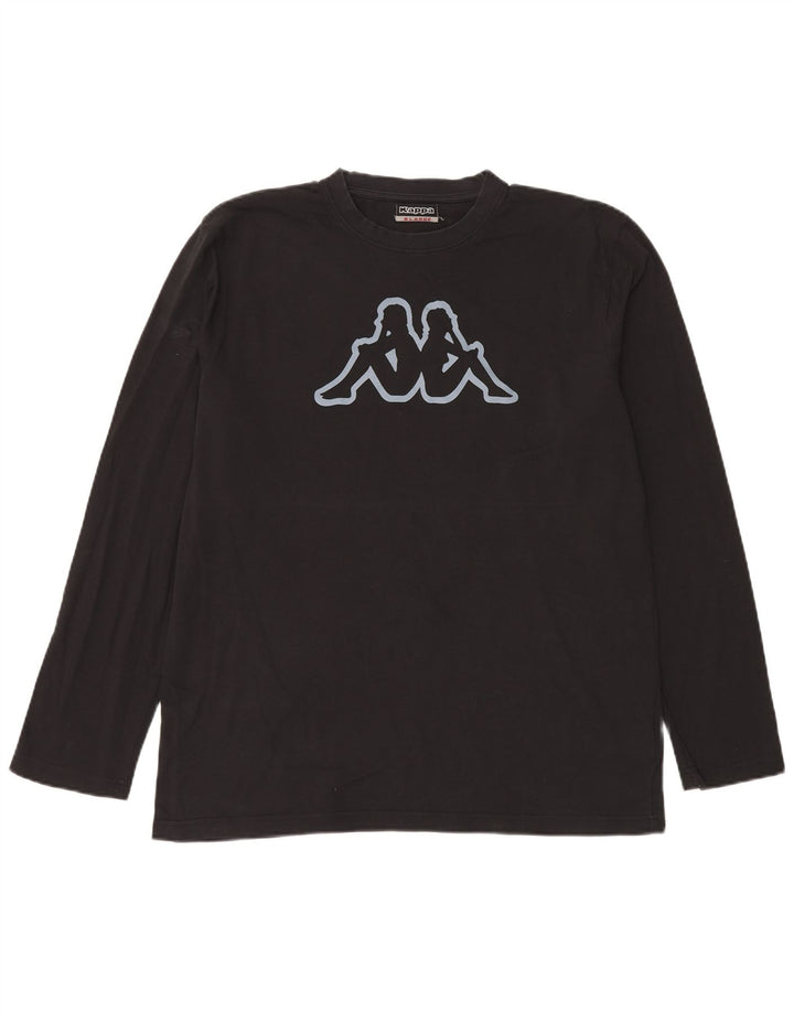 Kappa Herren Graphic Top Langarm XL Schwarz Baumwolle