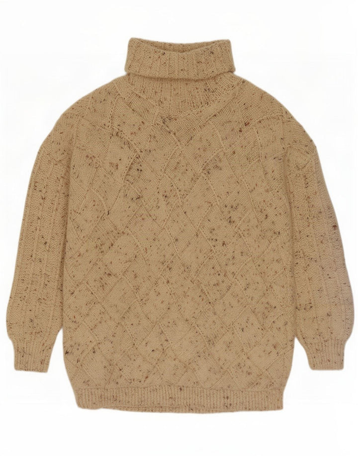 Vintage Herren-Pullover mit Rollkragen, groß, beige meliert
