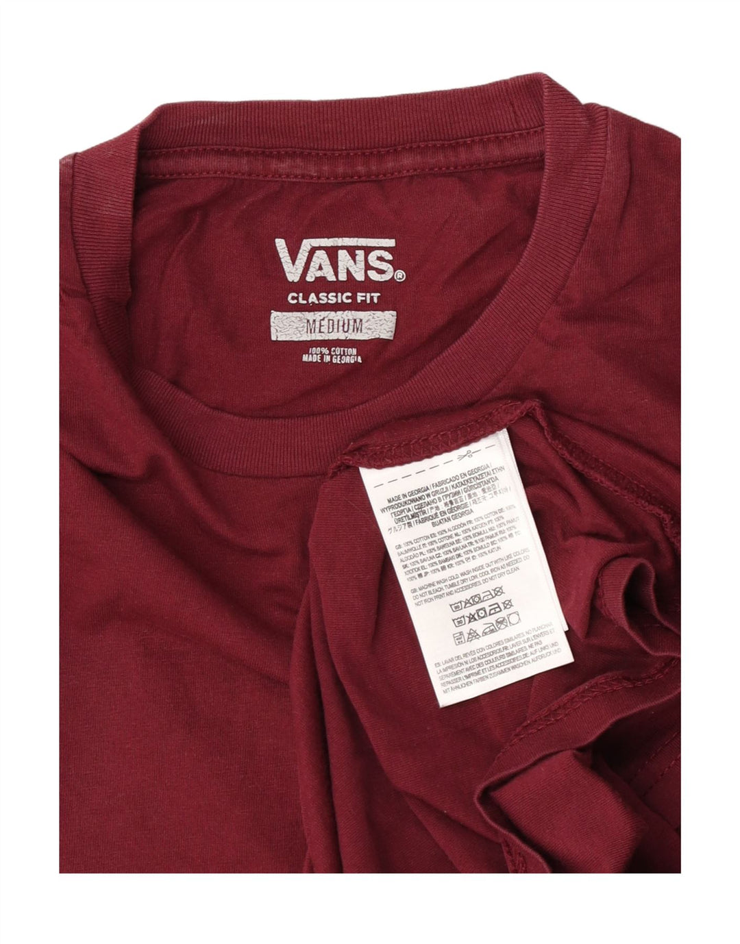 Vans Herren-T-Shirt mit klassischer Passform, mittlere Burgunder-Baumwolle