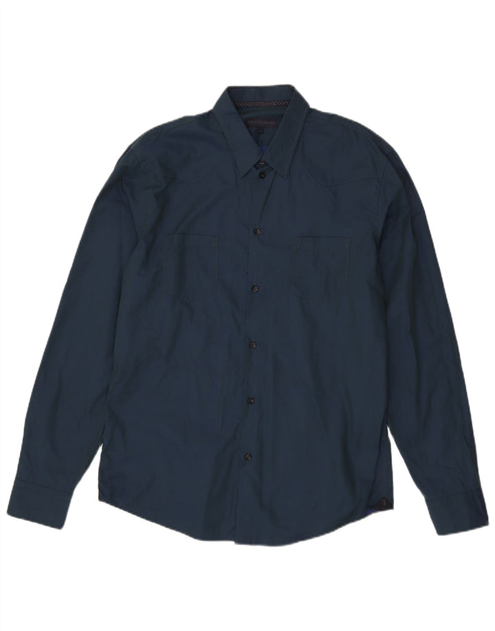 Trussardi Herrenhemd Größe 41 Mittel Marineblau