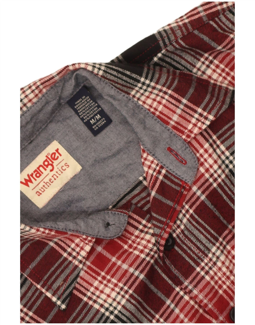 Wrangler Herren-Flanellhemd, mittelrot, kariert, Baumwolle