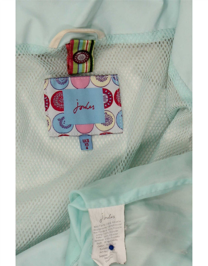 Joules Damen-Regenjacke mit Kapuze, Größe S, Türkis, Polyester