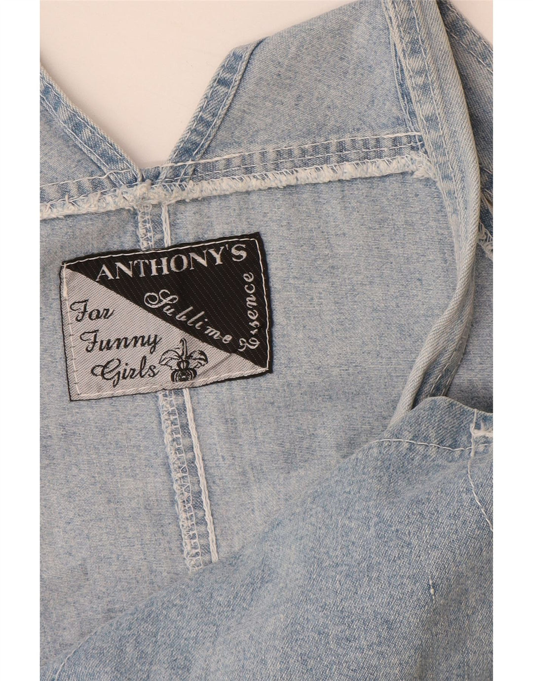 VINTAGE Latzhosen-Jeansrock für Mädchen, 15–16 Jahre, W34, Blau