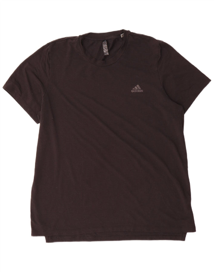 Adidas Herren Kurzarm T-Shirt Top XL Schwarz Polyester