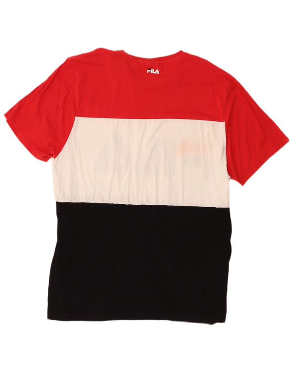 Fila Herren-T-Shirt mit Grafik, XL, mehrfarbig, Colourblock-Baumwolle