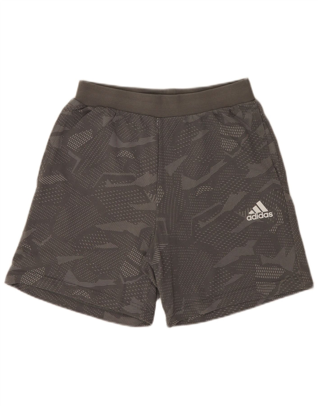 Adidas Herren Sportshorts mittelgraue geometrische Baumwolle