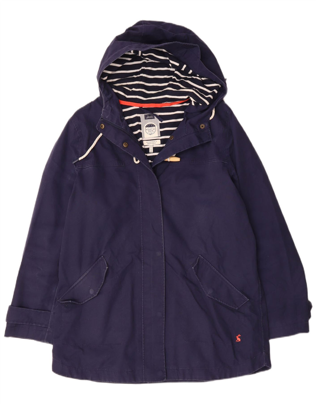JOULES Damen-Regenmantel mit Kapuze, UK 14, Größe L, Marineblau, Polyester