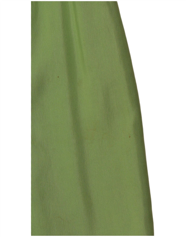 VINTAGE Damen Bleistiftrock IT 46 Groß W30 Grüne Nadelstreifen-Baumwolle