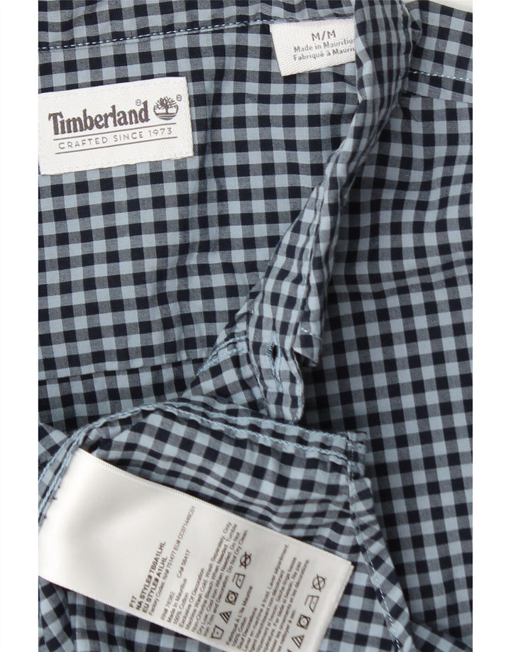 TIMBERLAND Herrenhemd aus mittelblauer Gingham-Baumwolle in Marineblau