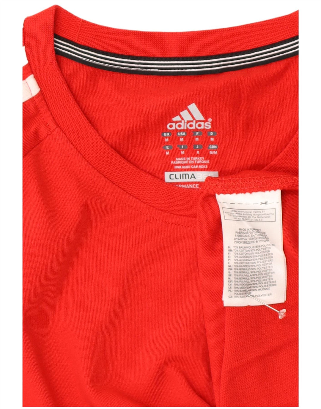 Adidas Herren Clima 365 T-Shirt Top aus mittelroter Baumwolle