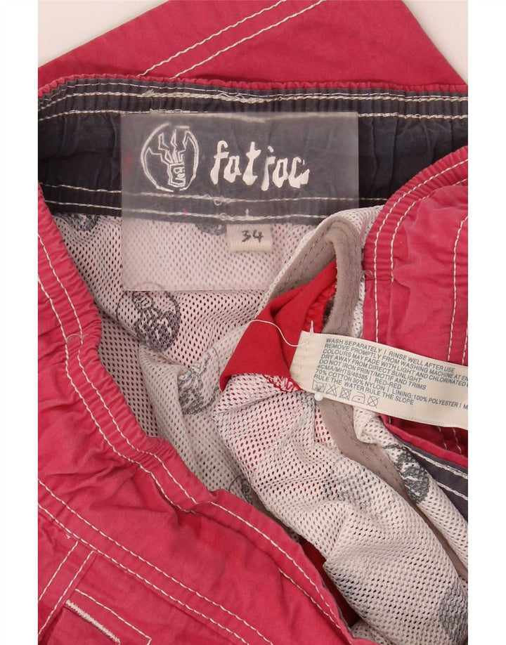 Fat Face Herren-Badeshorts, groß, aus roter Baumwolle