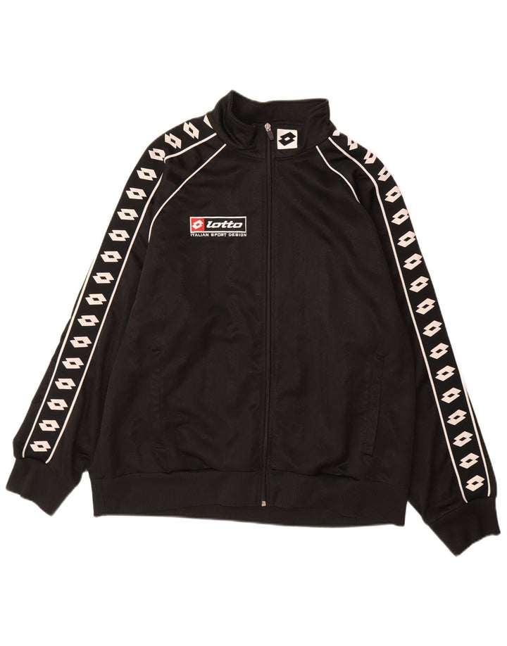 Lotto Herren-Trainingsanzug-Top-Jacke XL, schwarzes Polyester