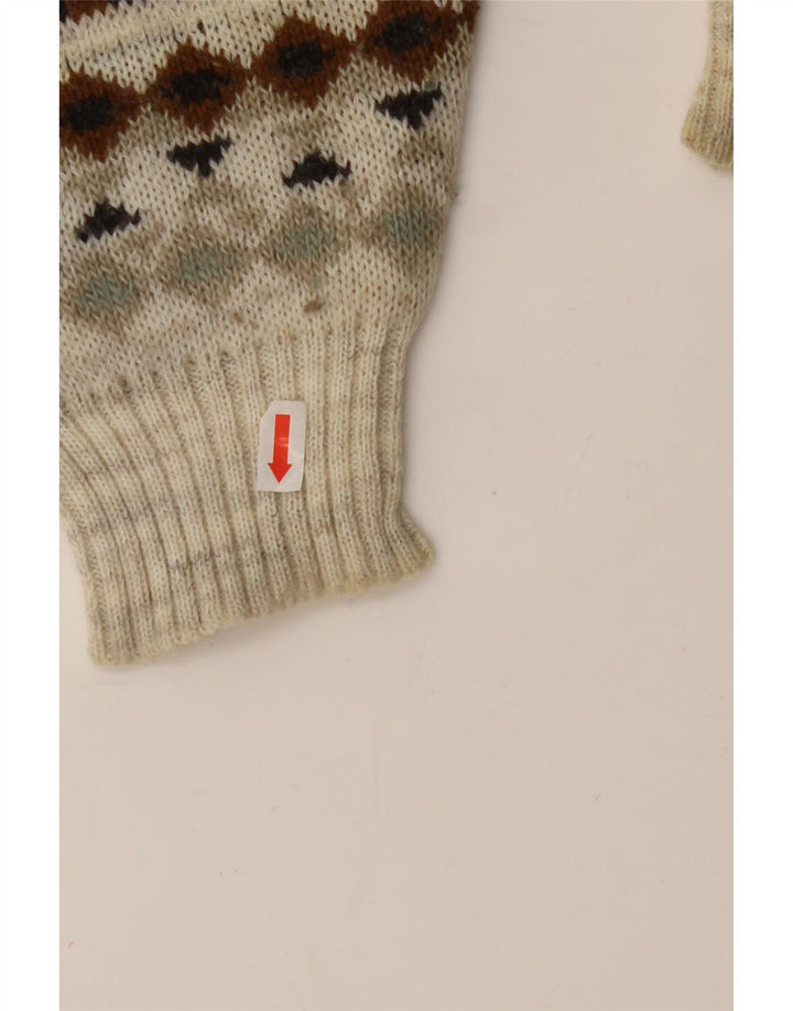 Vintage Herren Pullover mit Rundhalsausschnitt, mittelgroß, mehrfarbig, geometrisch