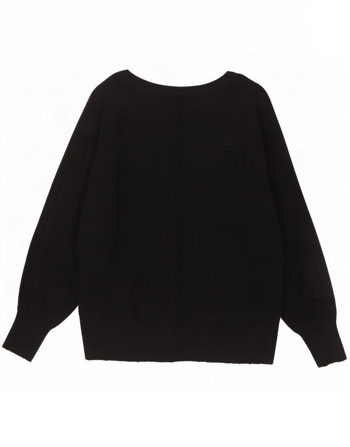 MINT VELVET Damen-Pullover in Übergröße mit U-Boot-Ausschnitt, Gr. 14, mittelschwarz