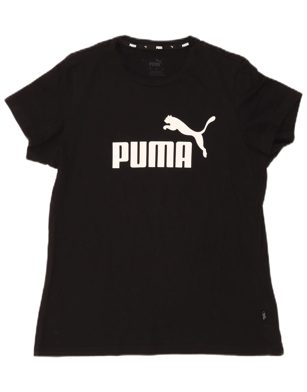 Puma Damen Graphic T-Shirt Top UK 14 Medium Schwarz