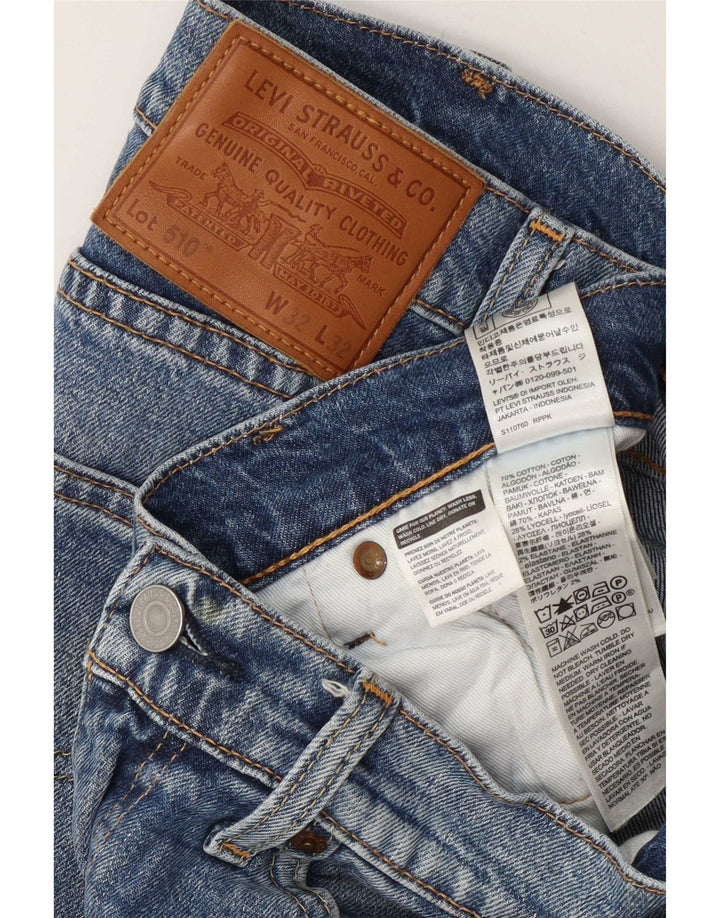 Levi's Damen 510 Skinny Jeans W32 L32 Blaue Baumwolle