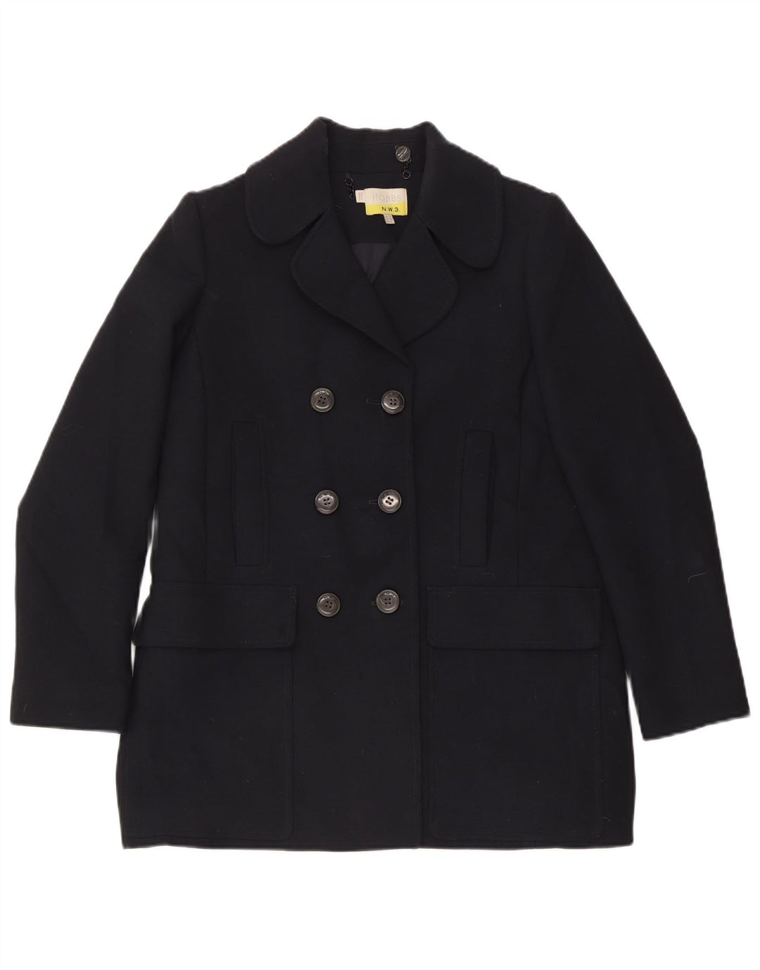 Hobbs Damen Pea Coat UK 12 Medium Marineblau Polyester