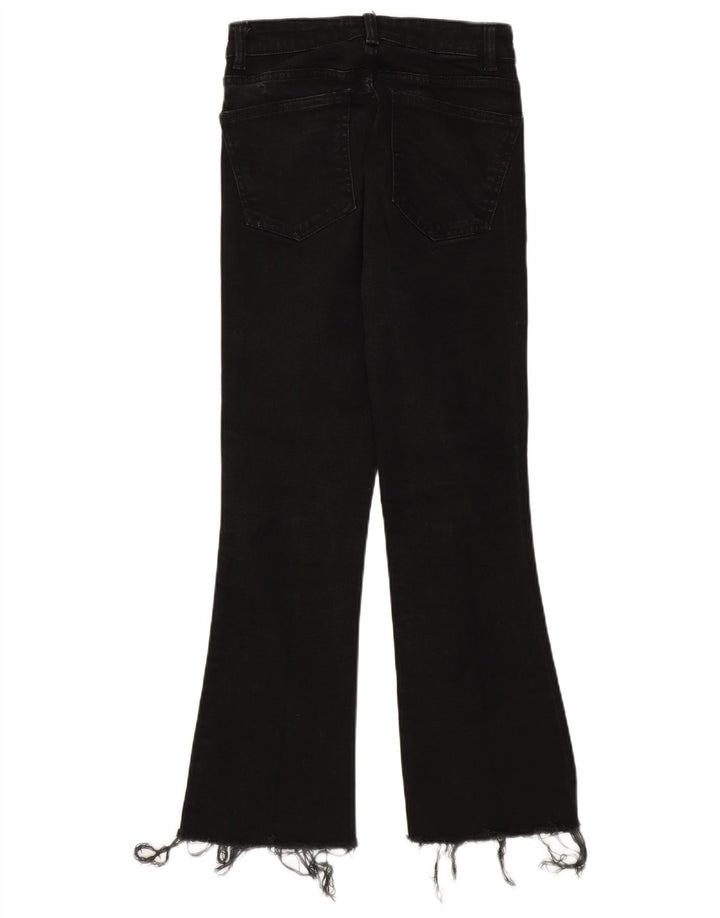 Zara Damen Bootcut Jeans EU 36 XS W26 L25 Schwarz