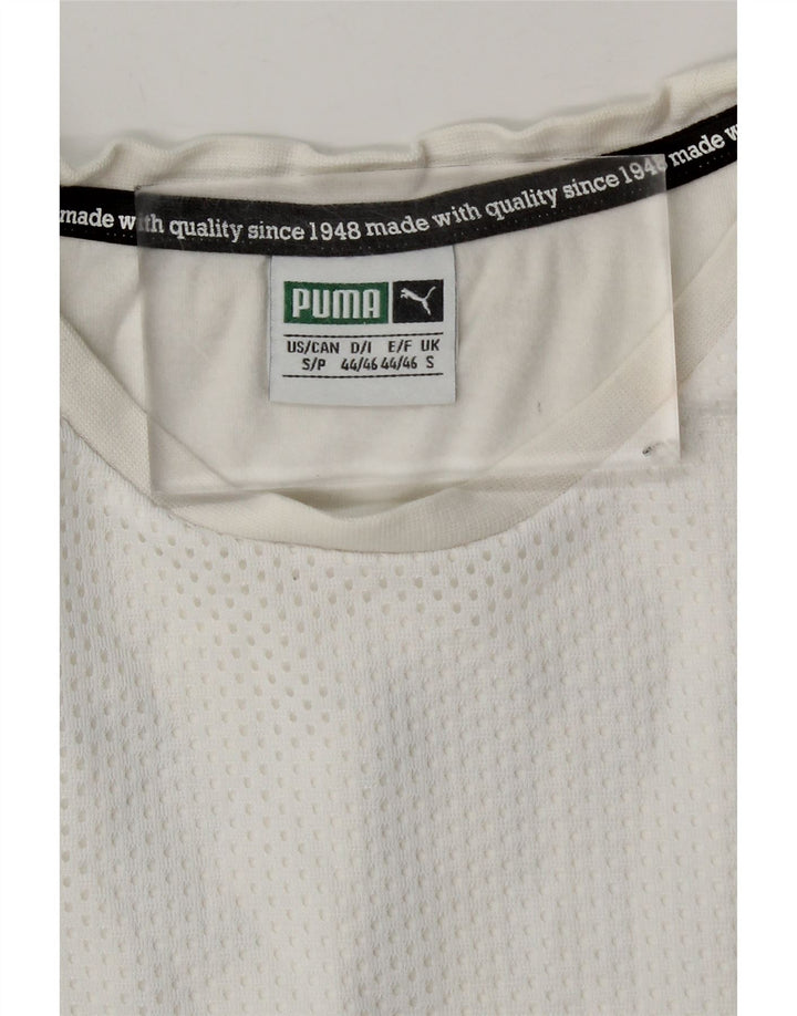Puma Herren Grafik T-Shirt Top Small Weiß Polyester