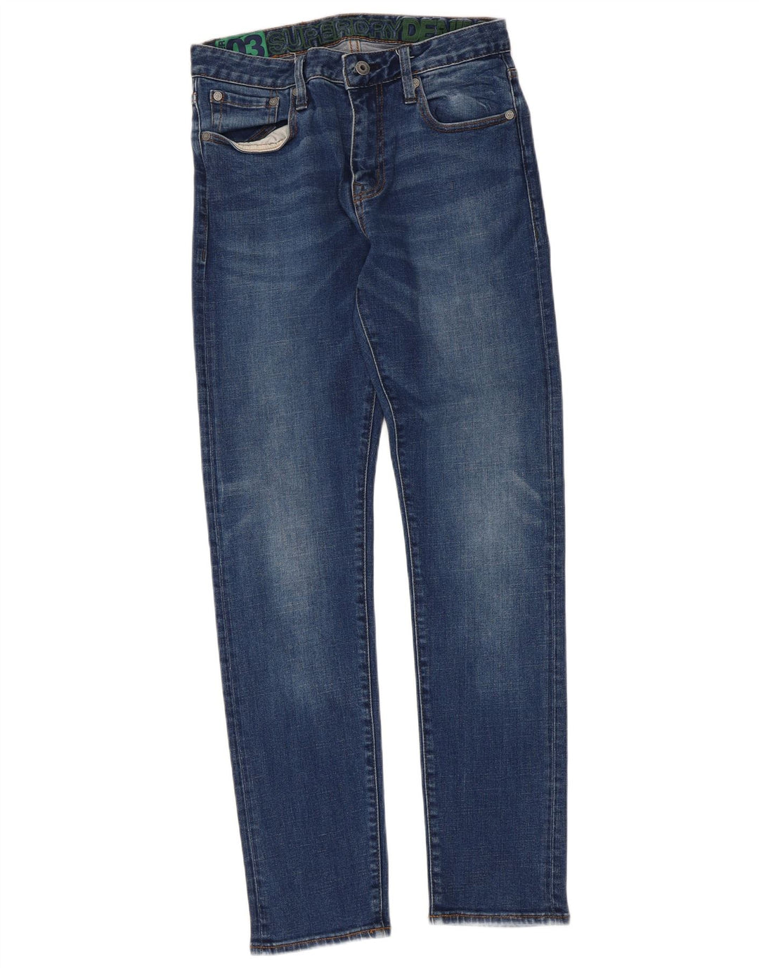 Superdry Damen Slim Jeans W30 L32 Blaue Baumwolle