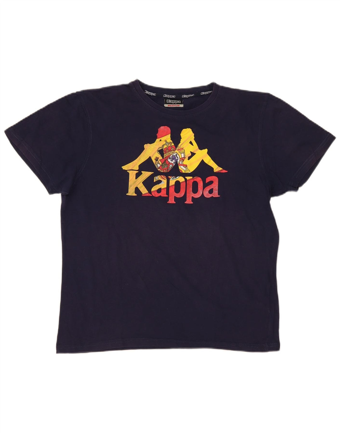 Kappa Damen Grafik T-Shirt Top UK 14 Medium Marineblau