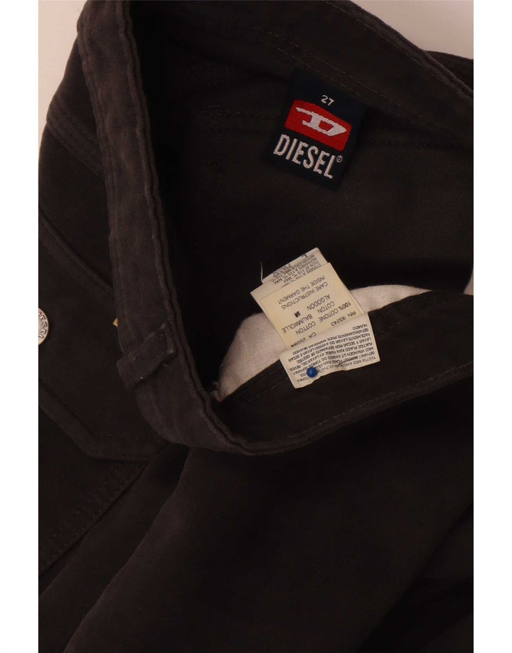 Diesel Damen Bootcut-Cargohose aus Samt, W27, L32, graue Baumwolle