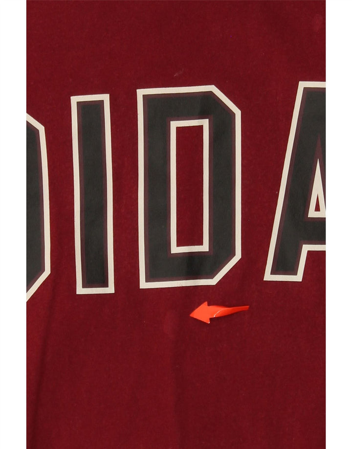ADIDAS Grafik-T-Shirt für Damen, UK, Größe S 10, Burgunderrot, Farbblock