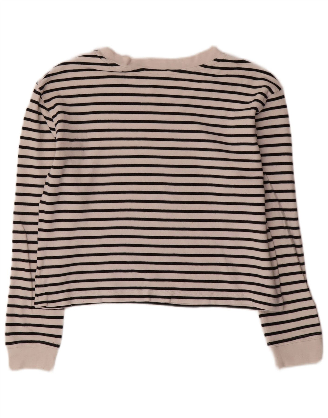 Zara Damen Langarmshirt Langarm UK 14 Mittelweiß gestreift nautisch