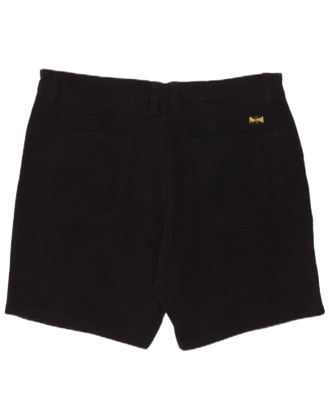 Pull & Bear Herren-Jeansshorts, EU 44, Größe L, W34, schwarze Baumwolle