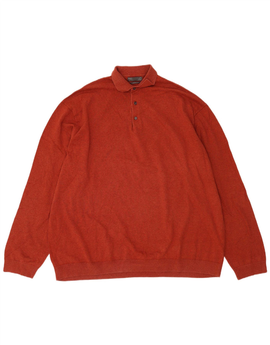 Marks & Spencer Herren-Pullover mit Rollkragen, 4XL, rote Baumwolle