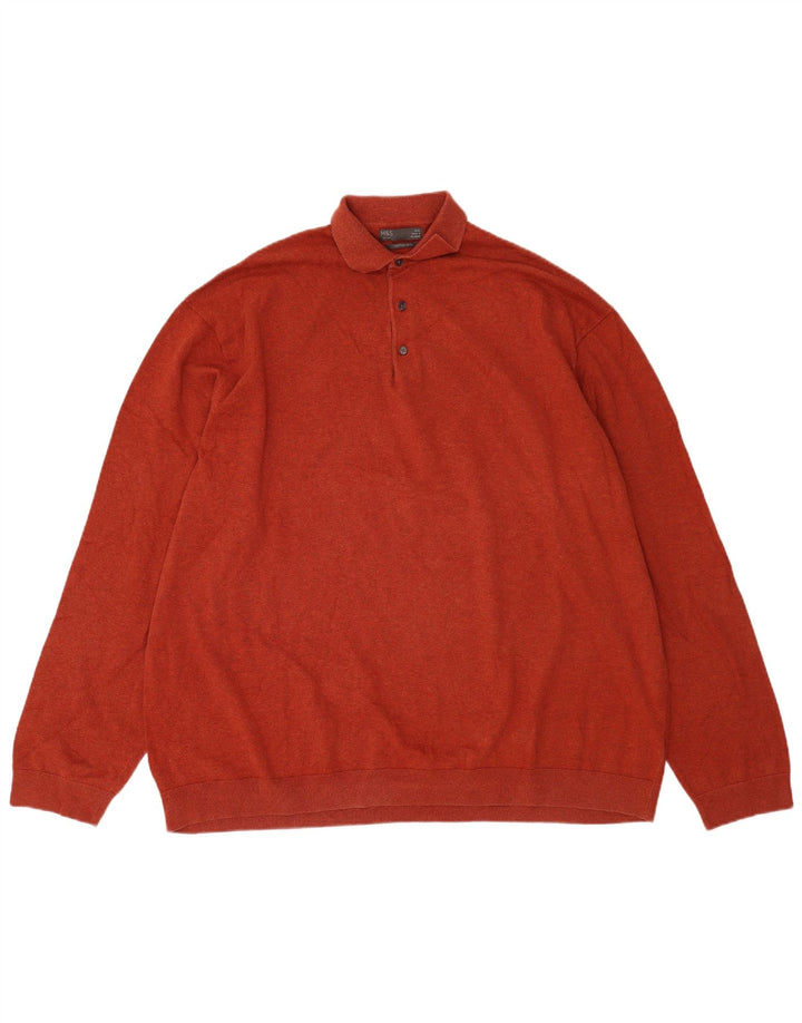 Marks & Spencer Herren-Pullover mit Rollkragen, 4XL, rote Baumwolle