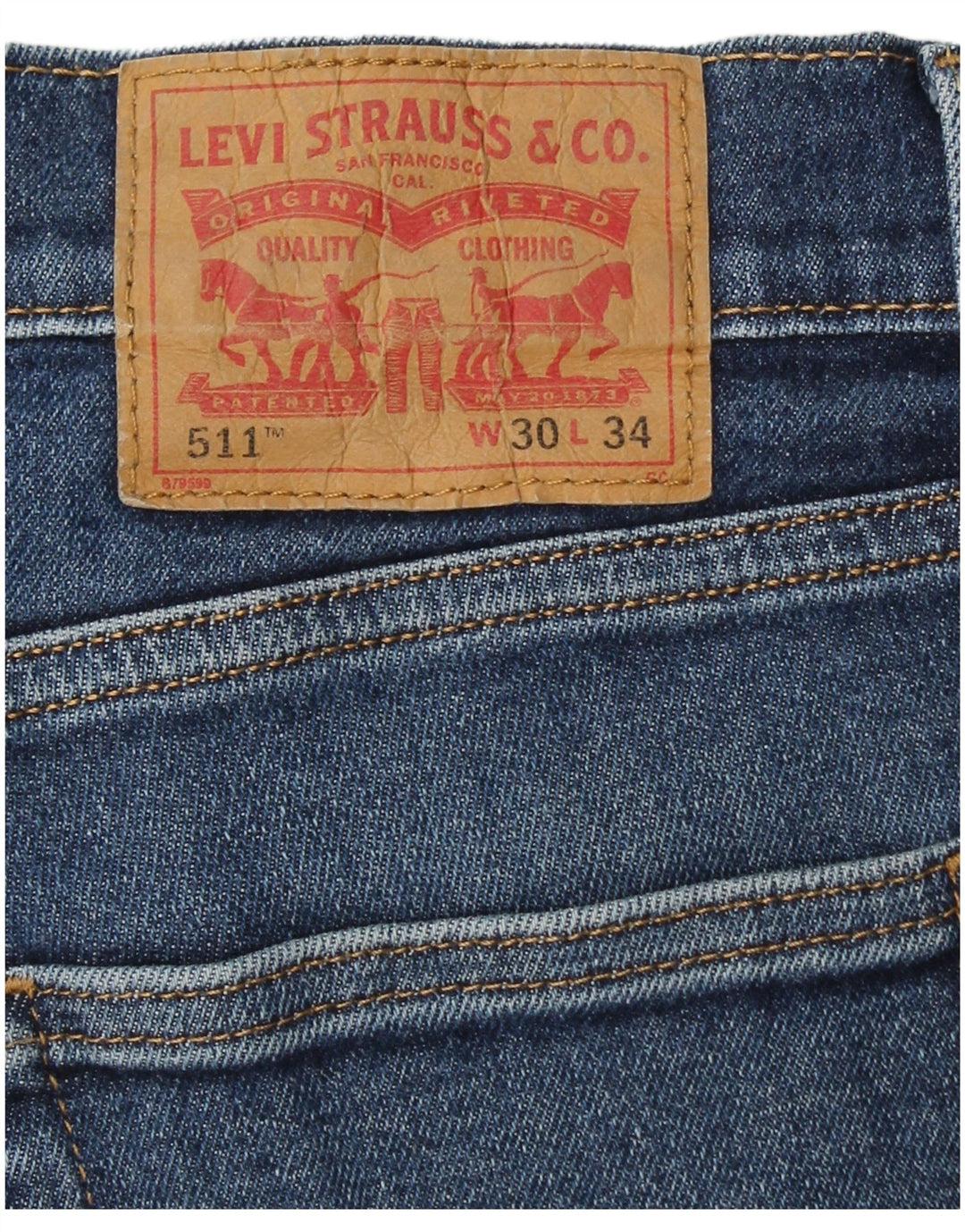 LEVI'S Damen 511 Slim Jeans W30 L26 Blaue Baumwolle
