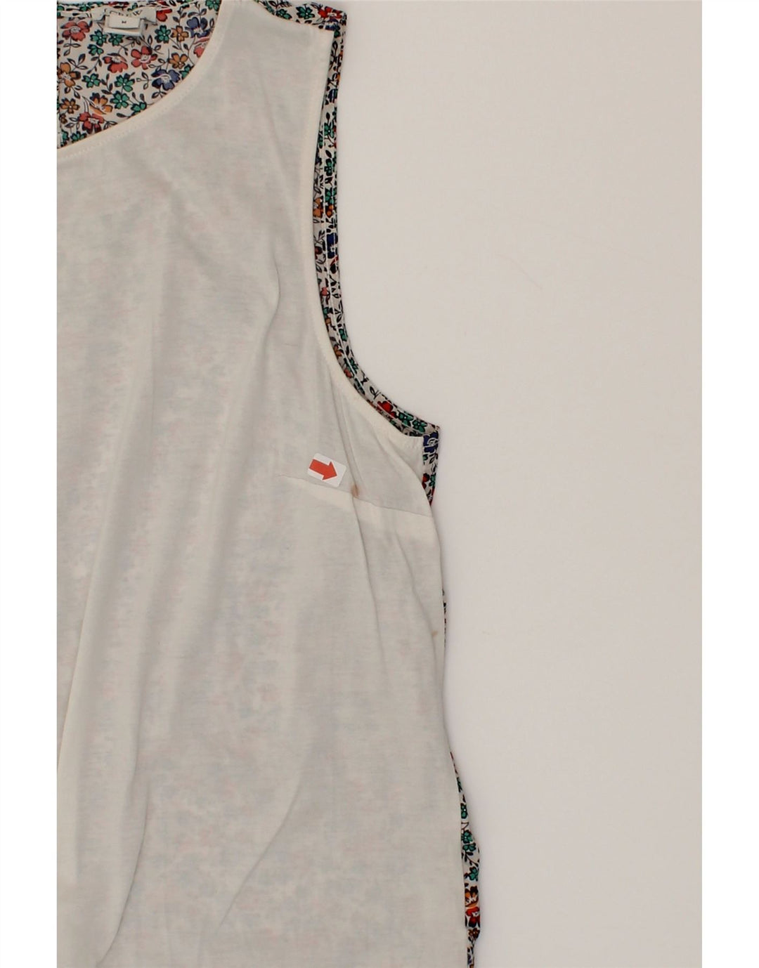 J. CREW Womens Vest Top UK 14 Medium Off White Floral Cotton Vintage J. Crew and Second-Hand J. Crew from Messina Hembry 
