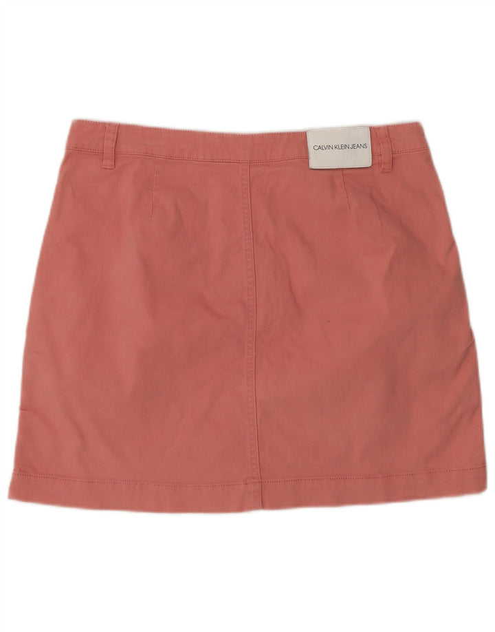 Calvin Klein Damen Minirock Large W32 Rosa Baumwolle