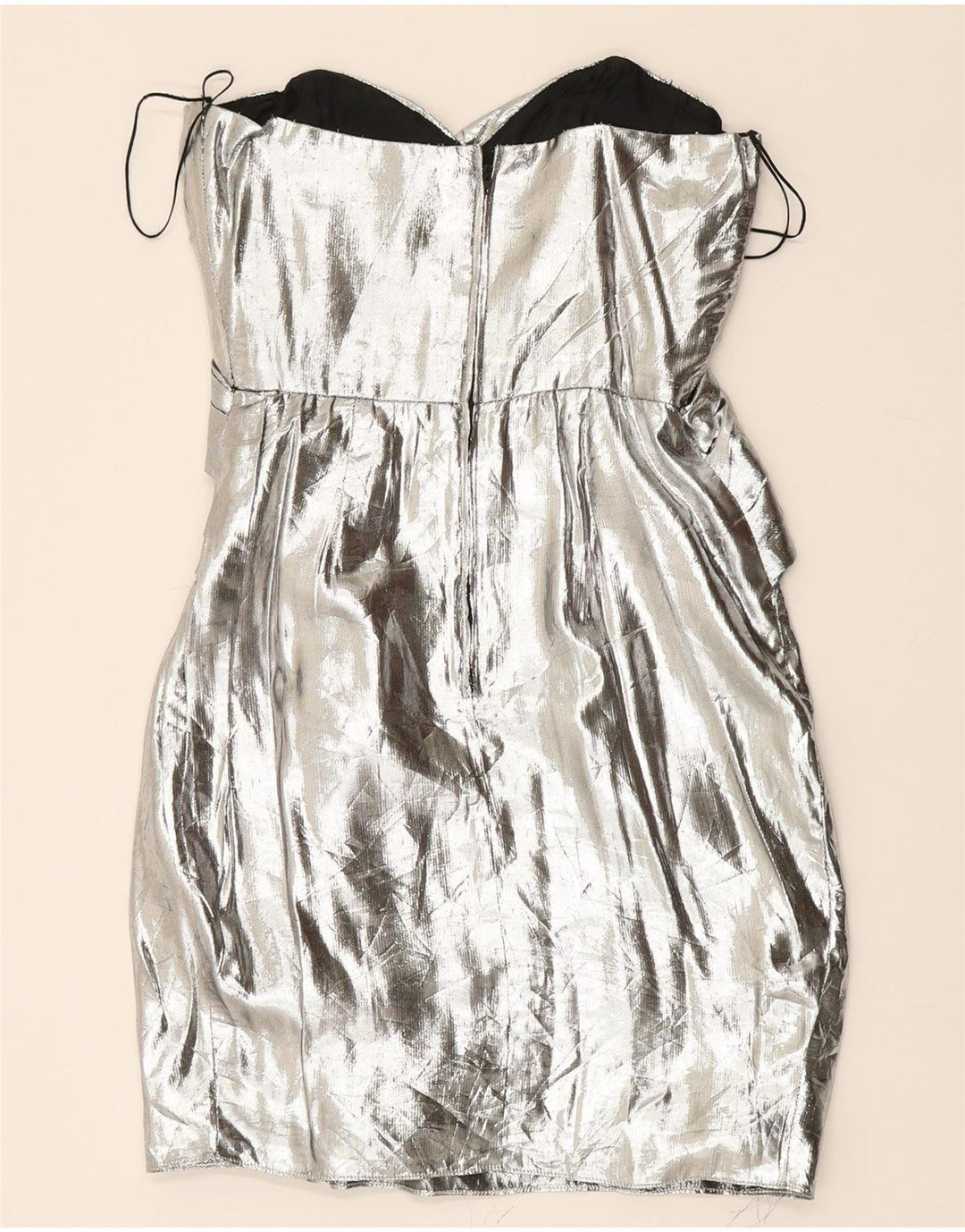 AFTER FIVE Womens Strapless Dress UK 10 Small Silver Vintage After Five and Second-Hand After Five from Messina Hembry 