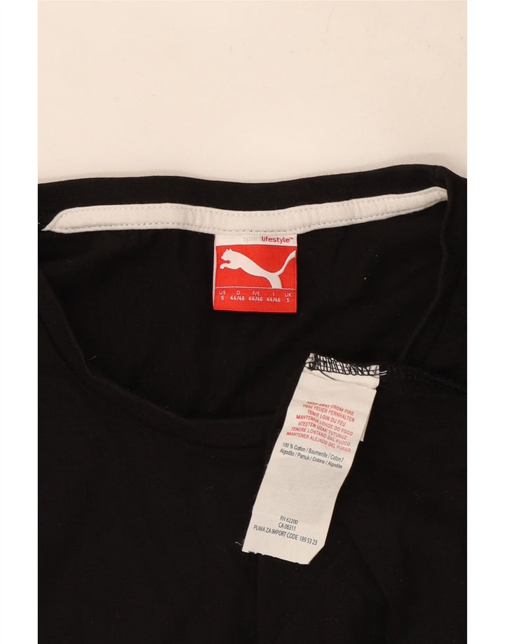 Puma Herren Grafik T-Shirt Top Small Schwarz Baumwolle