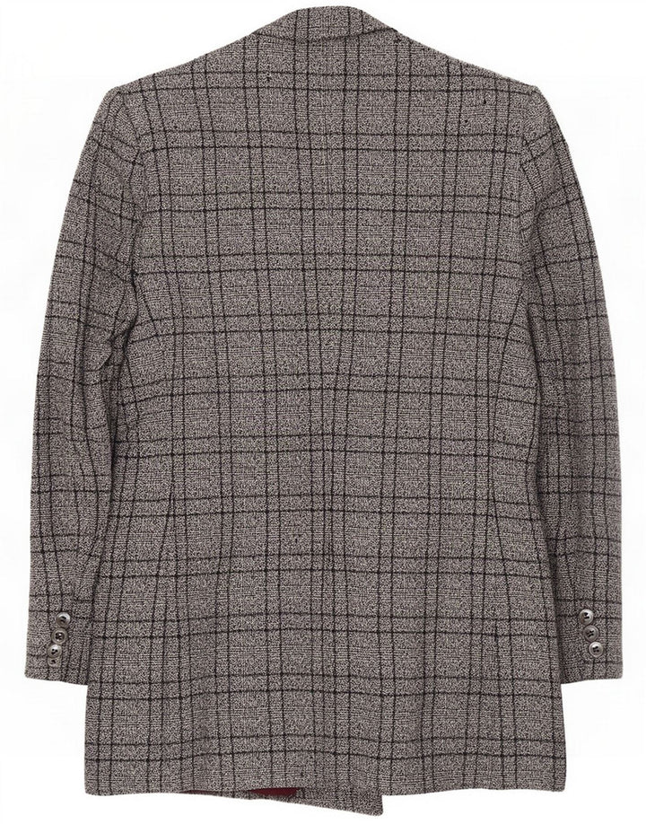 Evan Picone Womens Petites Blazer Jacke UK 8 Small Blue Check